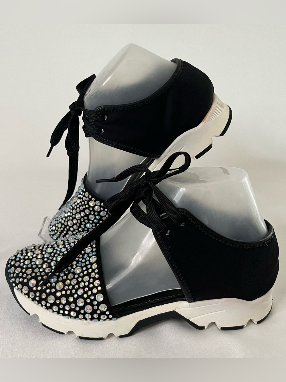 All Black Brand amazing gems Rhinestone Embellished Women's Sneaker 36 EU 6 US